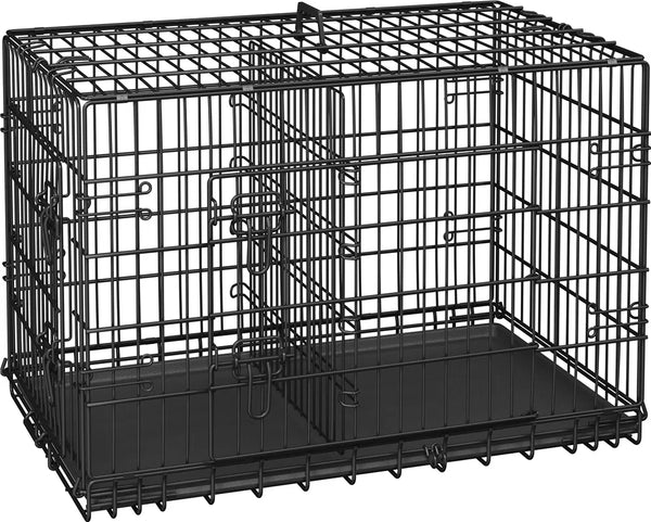 Yaheetech 24 inch Foldable Metal Wire Dog Crate with Double Door & Divider YTCH4153 - Refurbished
