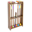 Jeu de croquet Gosports Premium en bois teinté pour six joueurs avec support en bois fabriqué à la main HBWV1509 - Comme neuf