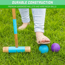 Jeu de croquet Gosports Premium en bois teinté pour six joueurs avec support en bois fabriqué à la main HBWV1509 - Comme neuf