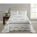 Modern Heirloom Queen Floral Embroidered Bedspread MDHR1003 - Like New