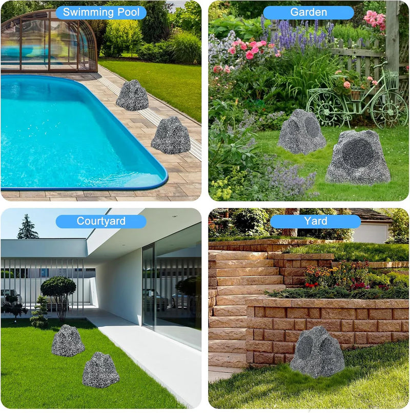 Herdio 8" Outdoor 600w Rock Speakers with Powerful Audio Performance HE-RS8G - Refurbished