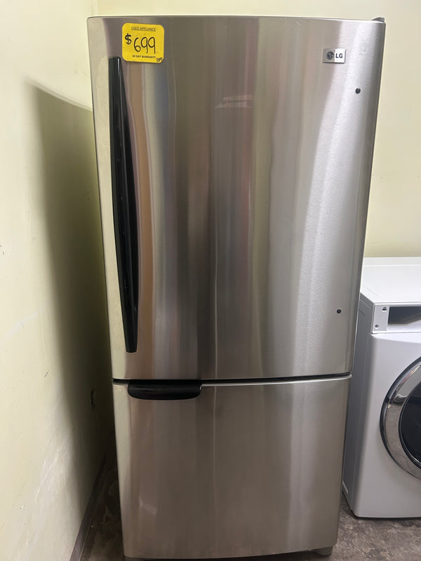 Used LG Stainless Steel Bottom Mount Fridge