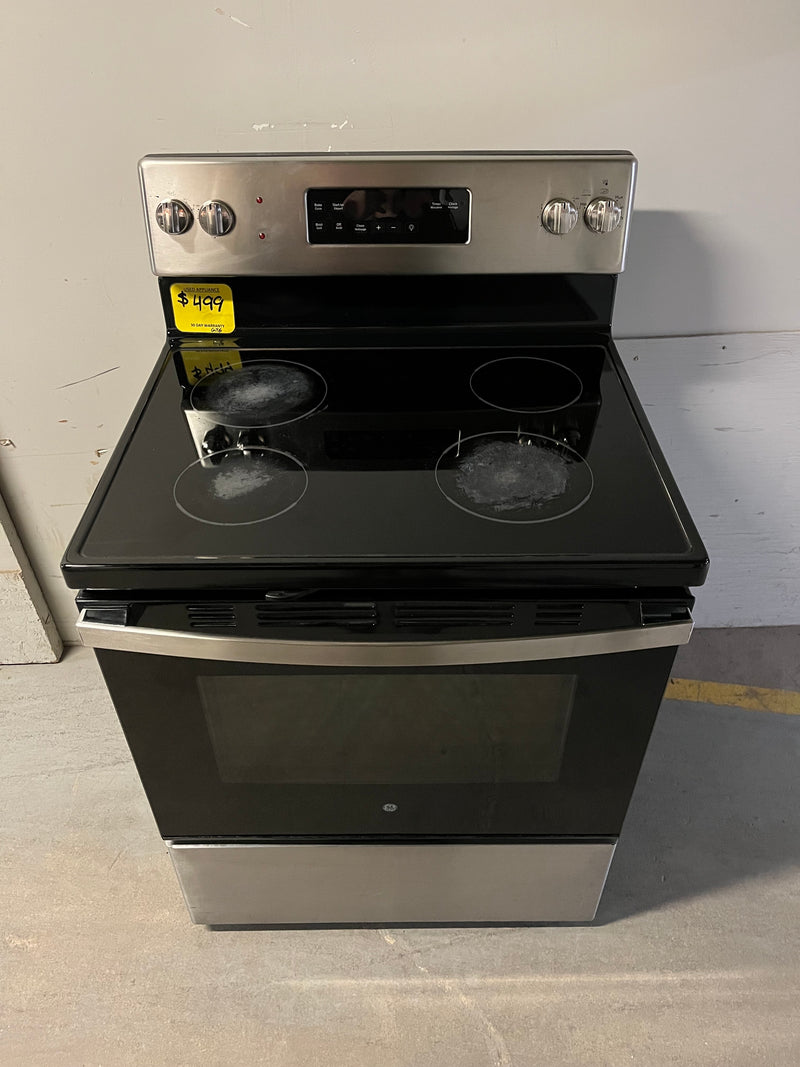 Used GE Stainless Steel Glass Top Range with Self Clean