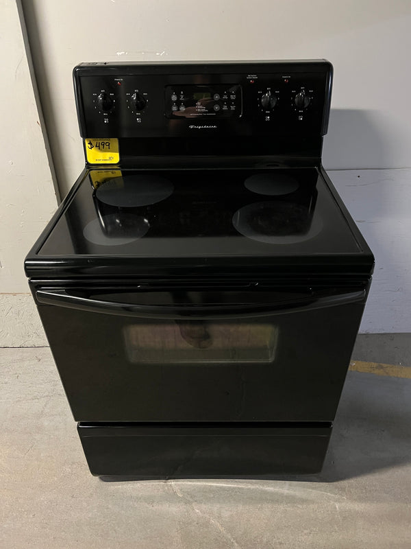 Used Frigidaire Black Glass Top Range with Self Clean