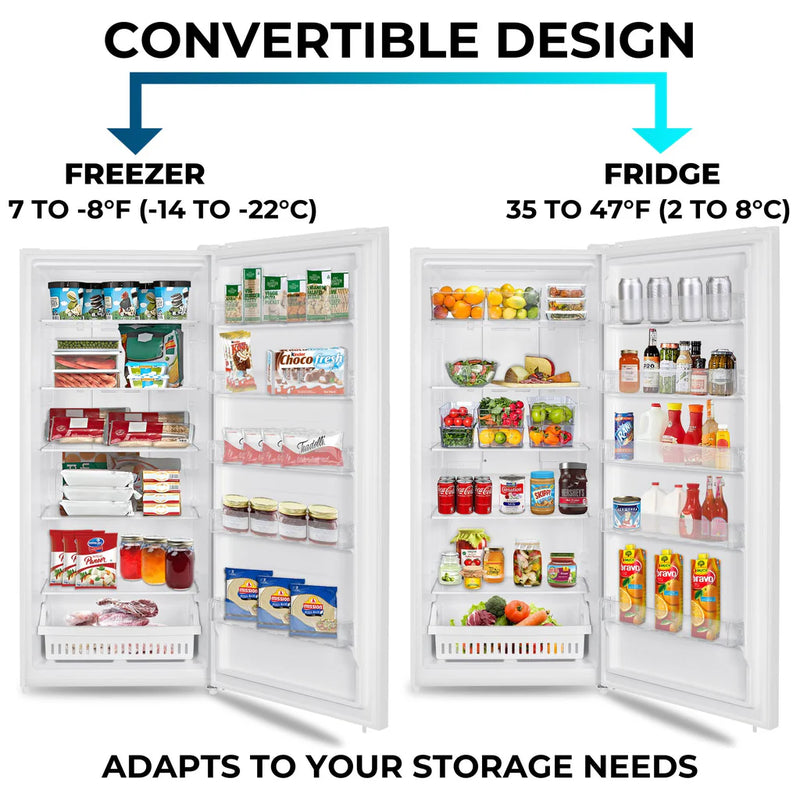 Kenmore 21 cu Convertible Upright Freezer or Fridge KKUF21-W - Scratch & Dent