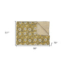 Taj Hotel 50" x 70" Kantha Cotton Abstract Throw Blanket with Embroidery