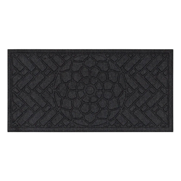 Fleur De Lis Living Kesha Grain 48 in. x 24 in. Non-Slip Outdoor Door Mat - Onyx C001198792 - Refurbished