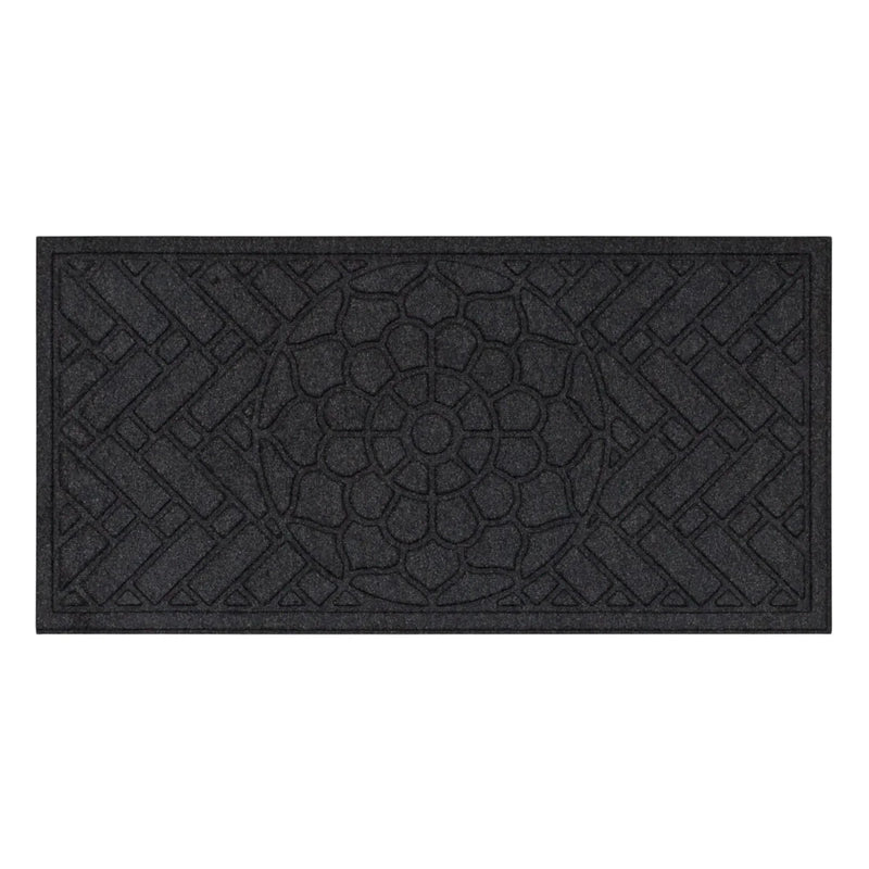 Fleur De Lis Living Kesha Grain 48 in. x 24 in. Non-Slip Outdoor Door Mat - Onyx C001198792 - Refurbished
