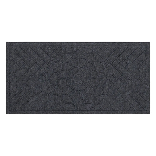 Fleur De Lis Living Kesha Grain 48 in. x 24 in. Non-Slip Outdoor Door Mat - Smoke C001198792 - Refurbished
