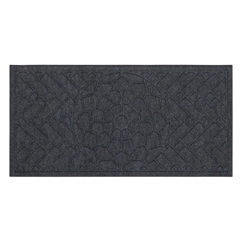 Fleur De Lis Living Kesha Grain 48 in. x 24 in. Non-Slip Outdoor Door Mat - Smoke C001198792 - Refurbished