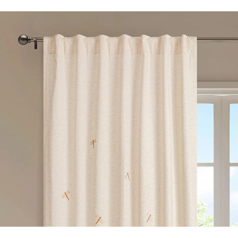 August Grove Linen Curtains with Dragonfly Print (Set of 2) C112747608 - Like New