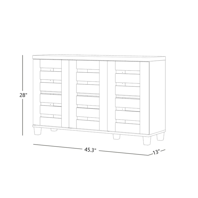 Steelside™ Lismore 16 Pair Shoe Storage Cabinet in Dusty Grey Oak C009864677 - Refurbished