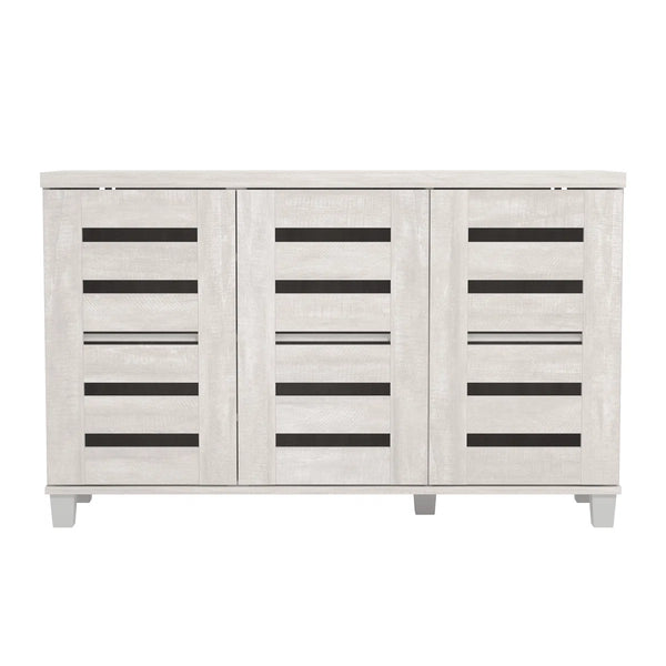 Steelside™ Lismore 16 Pair Shoe Storage Cabinet in Dusty Grey Oak C009864677 - Refurbished