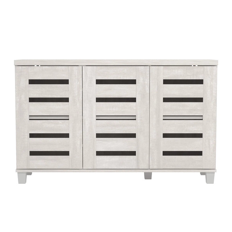 Steelside™ Lismore 16 Pair Shoe Storage Cabinet in Dusty Grey Oak C009864677 - Refurbished
