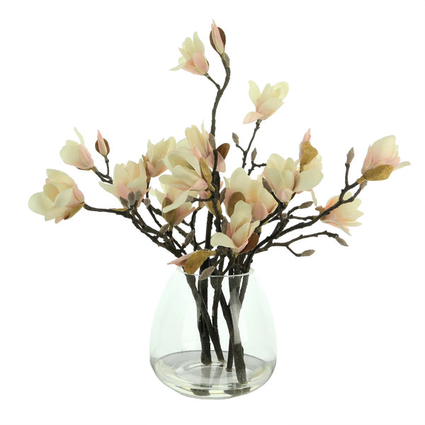 Freeport Park® Magnolia Floral Arrangement in Glass Vase C005808715 - Like New