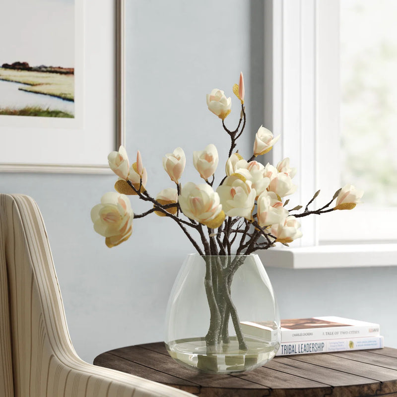 Freeport Park® Magnolia Floral Arrangement in Glass Vase C005808715 - Like New