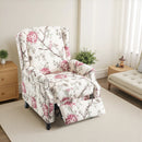 Alcott Hill Beige Floral Standard Push Back Recliner