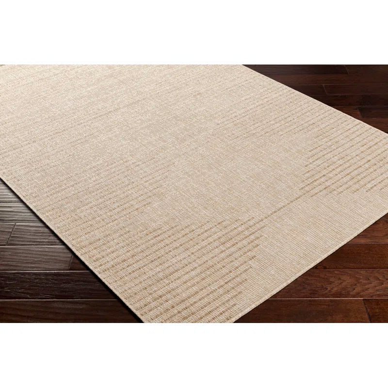 The Twillery Co. 7'10" x 10'2" Geometric Tan Indoor/Outdoor Area Rug C008665538 - Like New