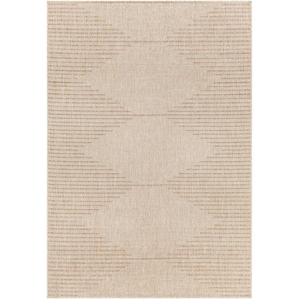 The Twillery Co. 7'10" x 10'2" Geometric Tan Indoor/Outdoor Area Rug C008665538 - Like New