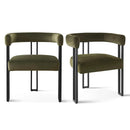 Mia Green Velvet Upholstered Armchair (set of 2)