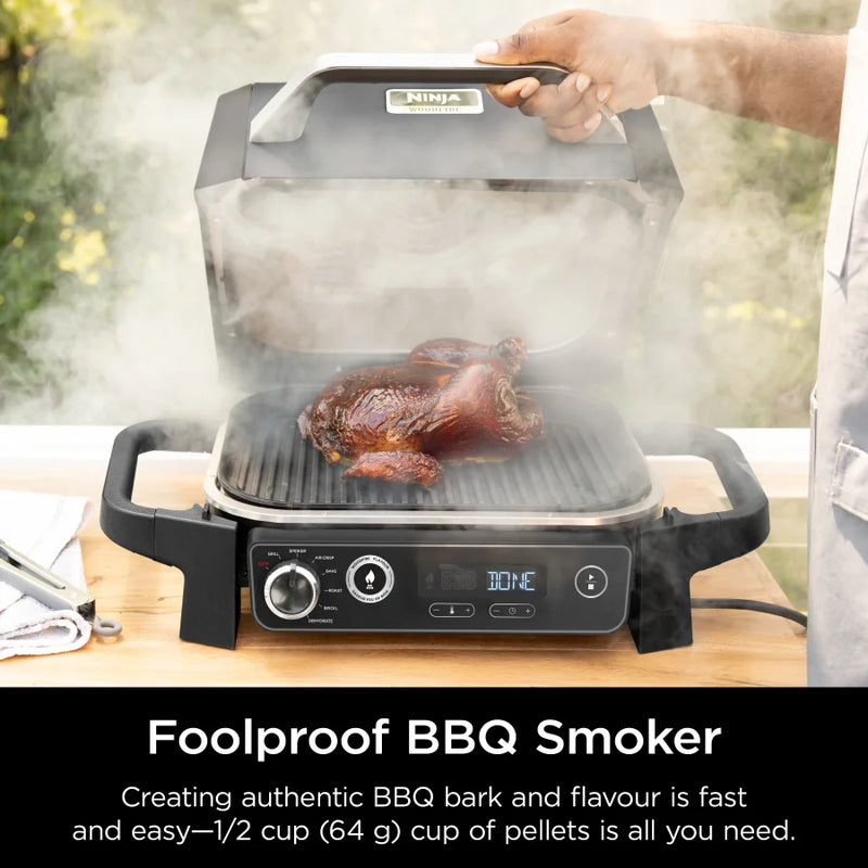 Ninja Woodfire™ Outdoor Grill & Smoker with Premium Grill Cover OG701LWC - Refurbished