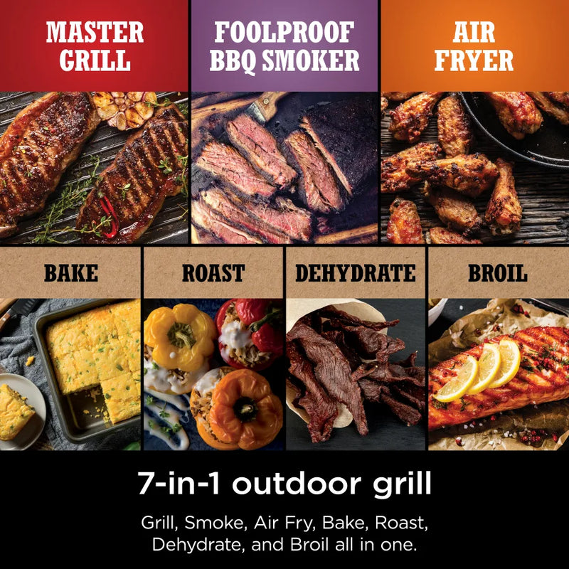 Ninja Woodfire™ Outdoor Grill & Smoker with Premium Grill Cover OG701LWC - Refurbished