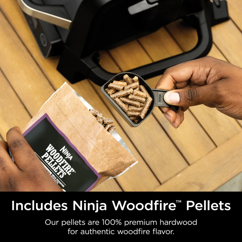 Ninja Woodfire™ Outdoor Grill & Smoker with Premium Grill Cover OG701LWC - Refurbished