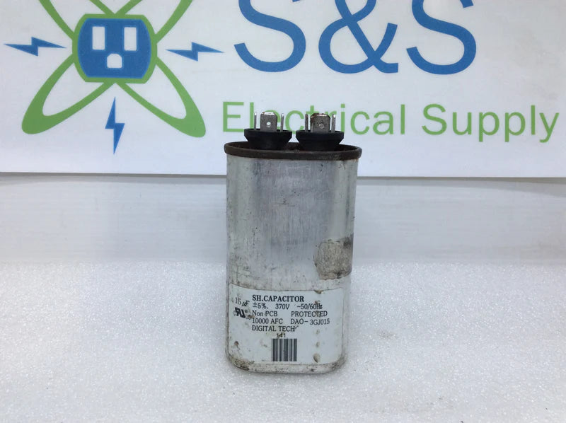 Capacitor (oval) 15uf +/-5% 370V 50/60Hz DAO-3GJ015