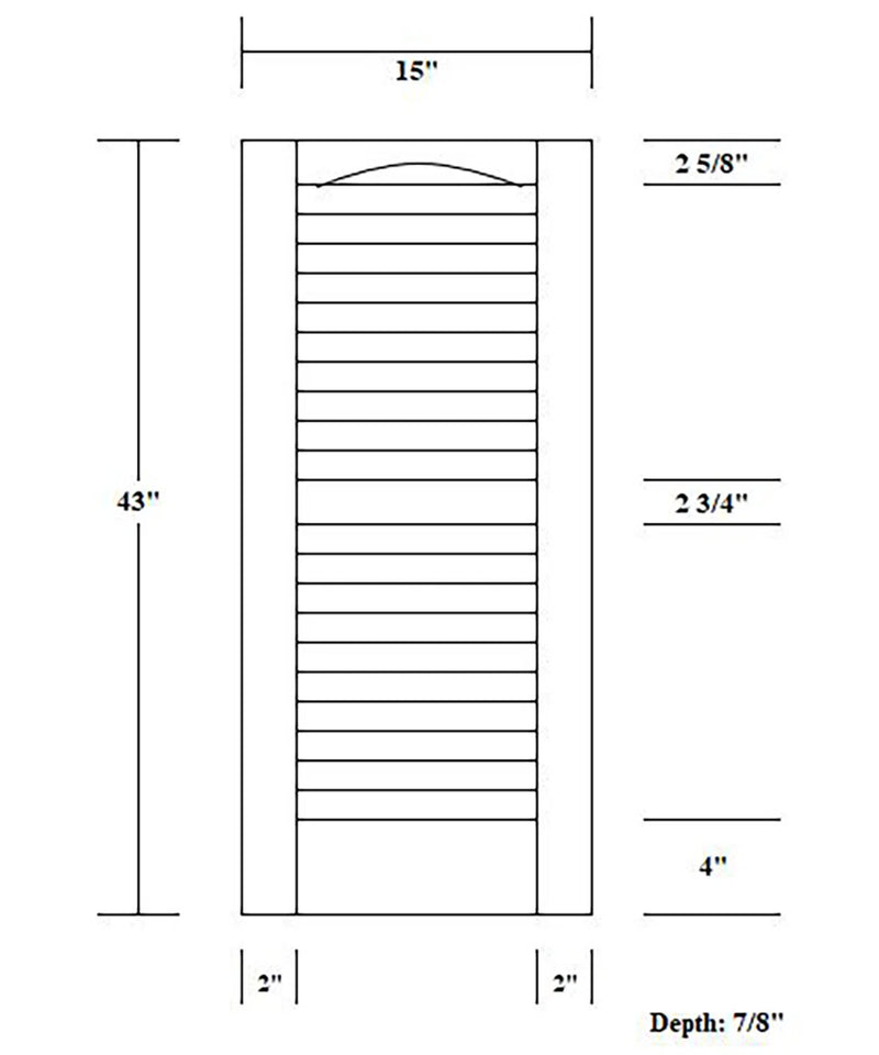 Perfect Shutters, inc. Premier Louvre 43" x 15" Black Exterior Shutters (Set of 2) PSIN1033-43 - Like New