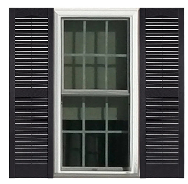 Perfect Shutters, inc. Premier Louvre 43" x 15" Black Exterior Shutters (Set of 2) PSIN1033-43 - Like New