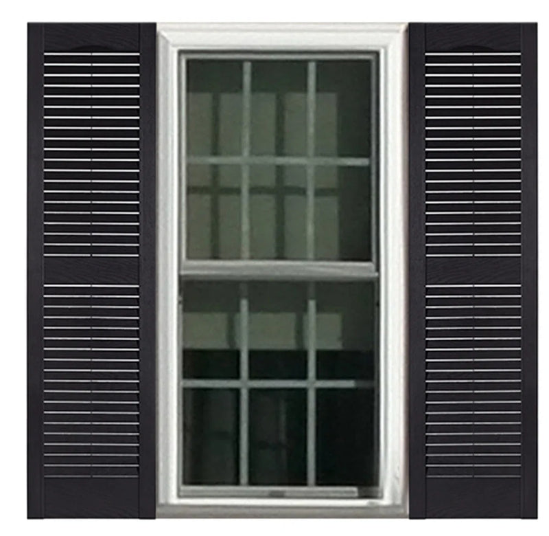 Perfect Shutters, inc. Premier Louvre 43" x 15" Black Exterior Shutters (Set of 2) PSIN1033-43 - Like New