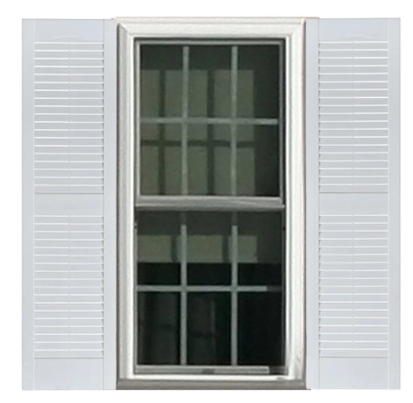 Perfect Shutters, inc. Premier Louvre 35" x 15" Paintable Exterior Shutters (Set of 2) PSIN1033-35 - Like New