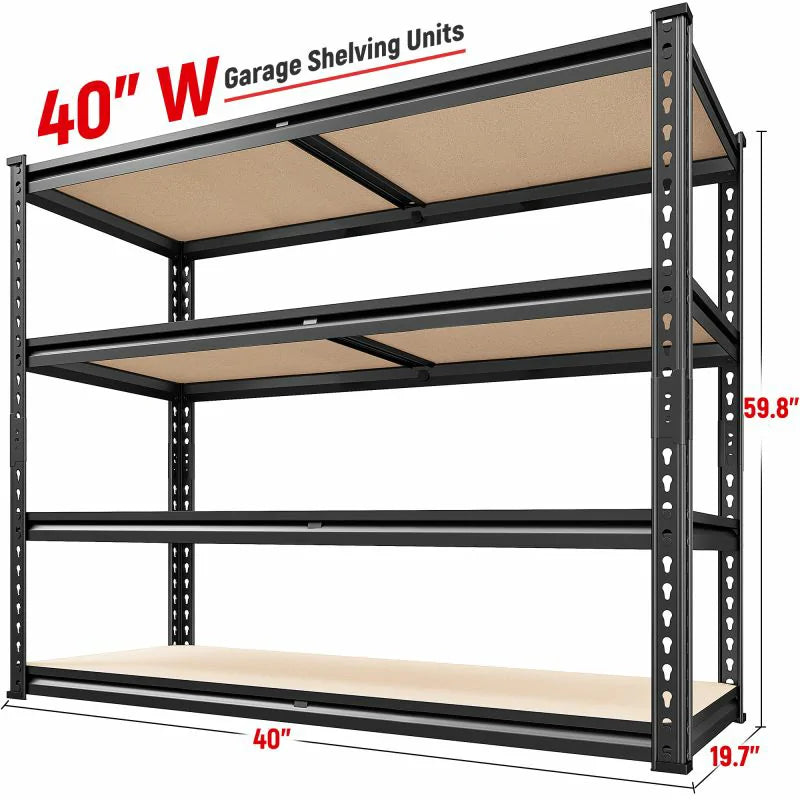 Reibii 40" Adjustable 2000 lbs Heavy Duty Metal Shelving RBMS4LB100L-DL - Refurbished