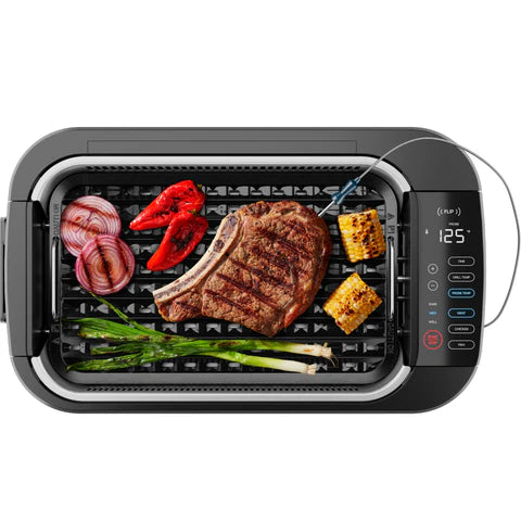 AccuGrill Smokeless Indoor Grill with Thermometer Probe RJ23-SG-PL-CA - Refurbished