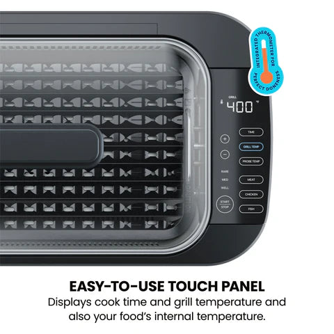 AccuGrill Smokeless Indoor Grill with Thermometer Probe RJ23-SG-PL-CA - Refurbished