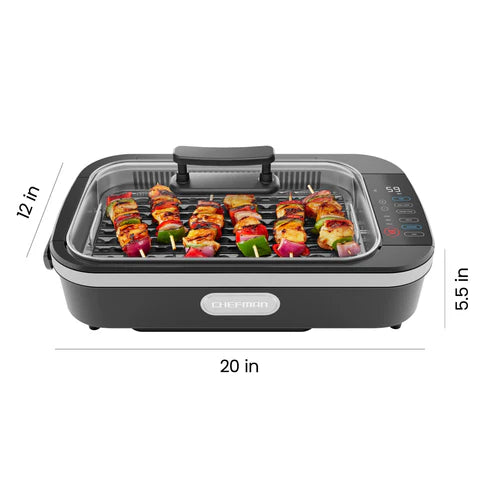 AccuGrill Smokeless Indoor Grill with Thermometer Probe RJ23-SG-PL-CA - Refurbished
