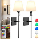 Latitude Run® Rechargeable Battery Operated Wall Sconces, Set Of 2 With Wireless Remote