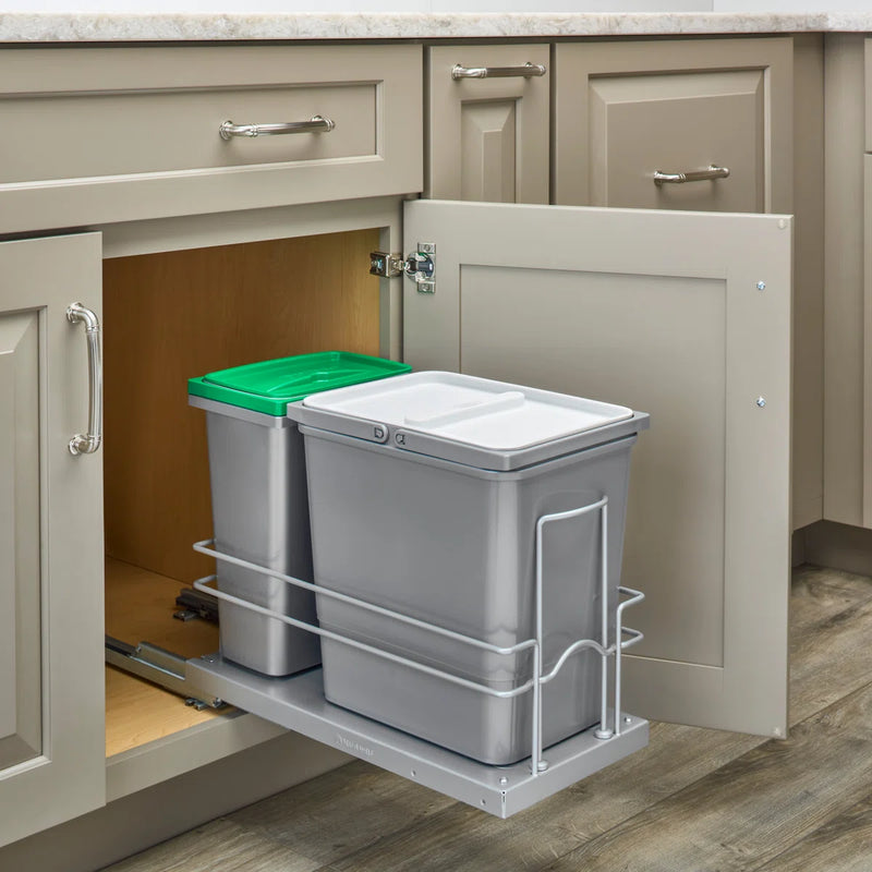 Rev-A-Shelf Undermount Pull Out Trash Can Recycle Bin w/Soft-Close 5SBWC-815S-1 - Like New