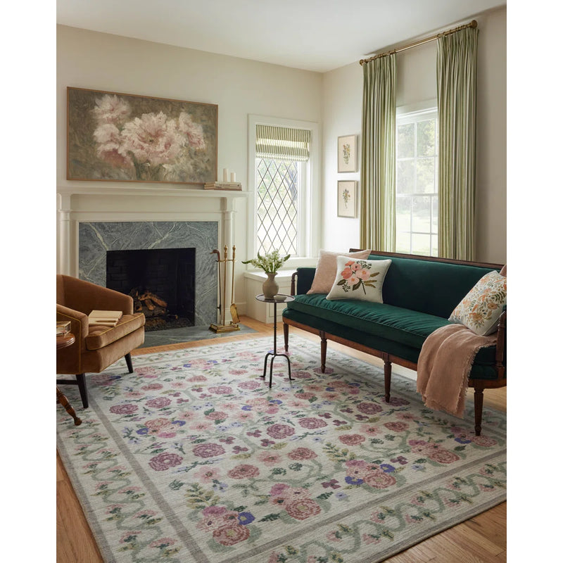 Rifle Paper Co. x Loloi Rosa 7' 6" X 9' 6" Ivory Area Rug RPCL1230- Like New