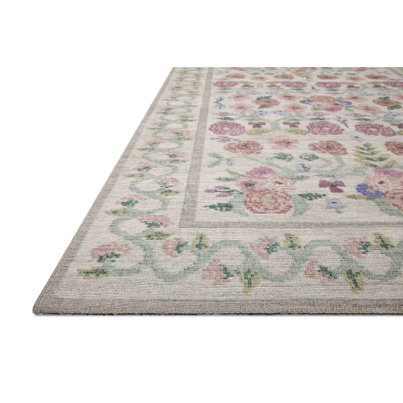 Rifle Paper Co. x Loloi Rosa 7' 6" X 9' 6" Ivory Area Rug RPCL1230- Like New