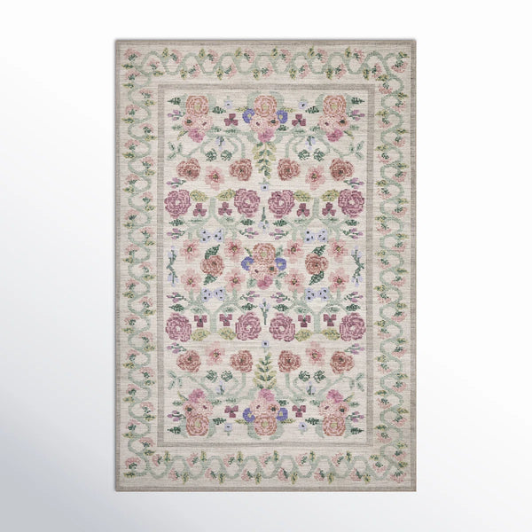 Rifle Paper Co. x Loloi Rosa 7' 6" X 9' 6" Ivory Area Rug RPCL1230- Like New