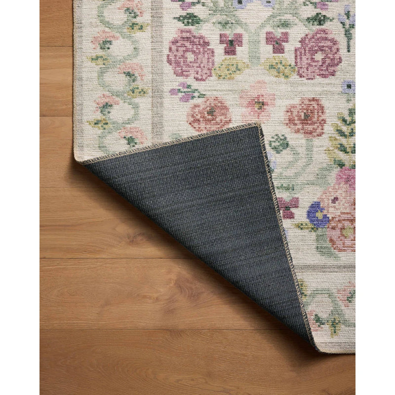 Rifle Paper Co. x Loloi Rosa 7' 6" X 9' 6" Ivory Area Rug RPCL1230- Like New