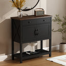Console Winston Porter Runette 35,4'' marron foncé/noir KMKL1154 - Occasion