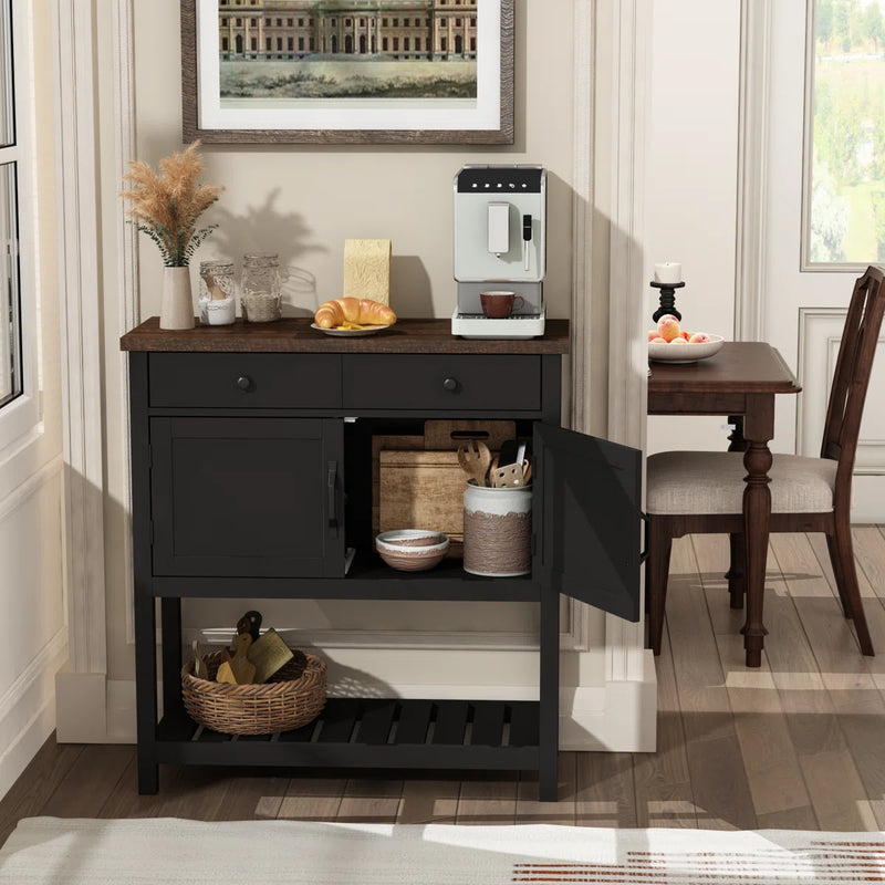 Winston Porter Runette 35.4'' Console Table on Dark Brown/Black KMKL1154 - Refurbished