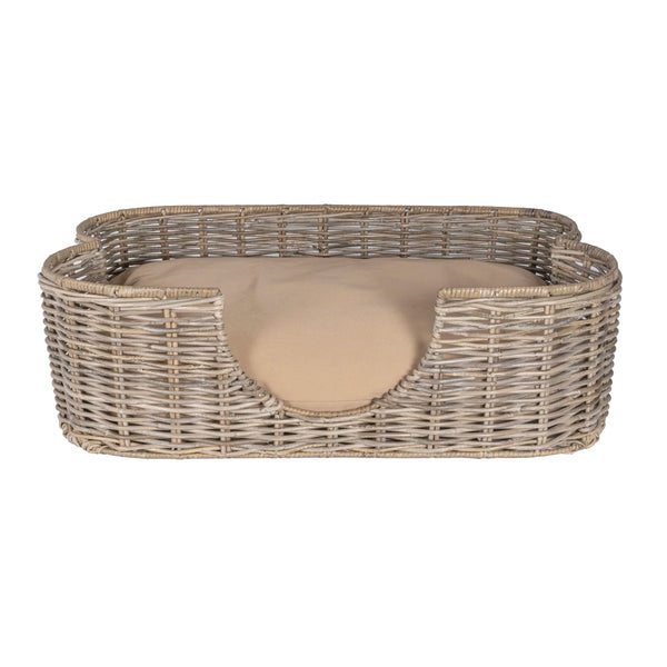 Tucker Murphy Pet™ 31" Tropical Handwoven Rattan Dog Bed with Machine Washable Cushion TEIL1032-L - Refurbished