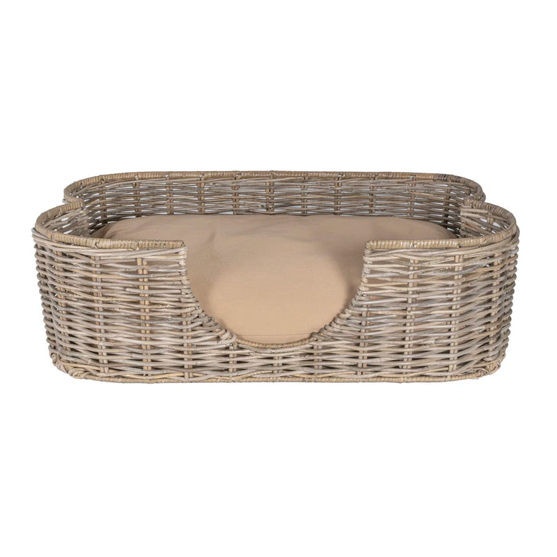 Tucker Murphy Pet™ 31" Tropical Handwoven Rattan Dog Bed with Machine Washable Cushion TEIL1032-L - Refurbished