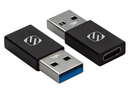 Adaptateur Scosche Strikeline® USB-A vers USB-C® (lot de 2) 530ACA-2PKSP - Remis à neuf 