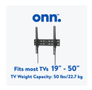 Onn 19" - 50" Tilting TV Wall Mount, UL Listed