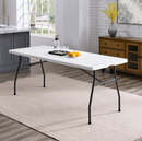 Mainstays White 6 Foot Fold-in-Half Plastic Table