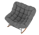 Hometrends Isla Steel Outdoor Patio Chair with Cushion – Grey (Non-Rocking)